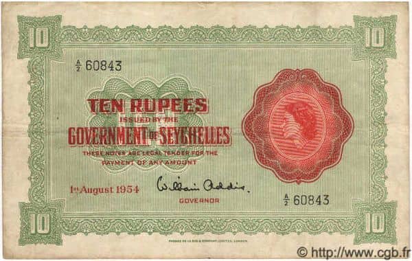 10 Rupees Elizabeth II from Seychelles