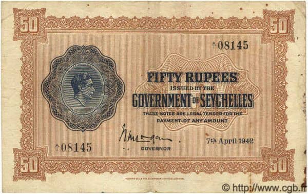 50 Rupees George VI from Seychelles