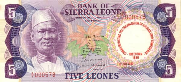 5 Leones OAU from Sierra Leone