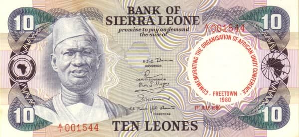 10 Leones OAU from Sierra Leone