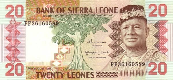 20 Leones from Sierra Leone