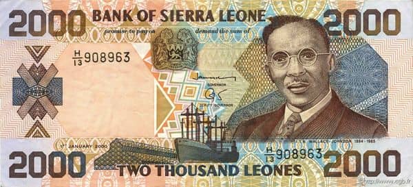 2000 Leones from Sierra Leone