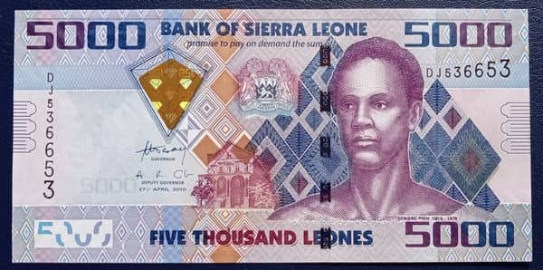 5000 Leones from Sierra Leone