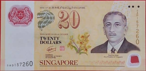 20 Dollars 40 Years of Currency Interchangeability from Singapore