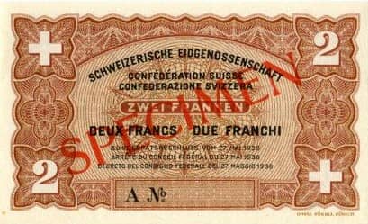 2 Francs from Switzerland