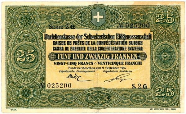 25 Francs from Switzerland