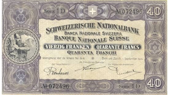 40 Francs from Switzerland