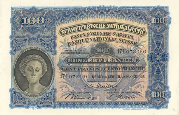 100 Francs from Switzerland