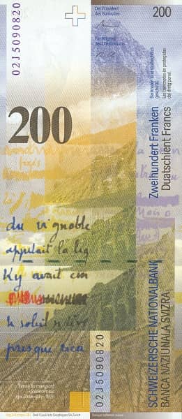 200 Francs from Switzerland