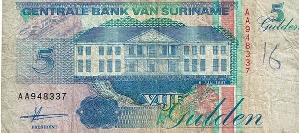 5 Gulden from Suriname