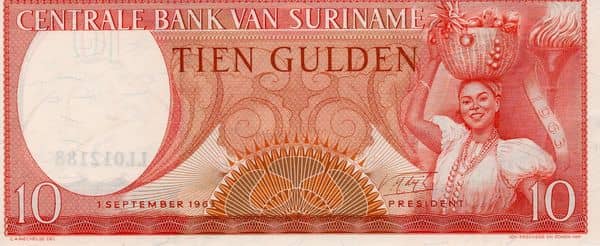 10 Gulden from Suriname