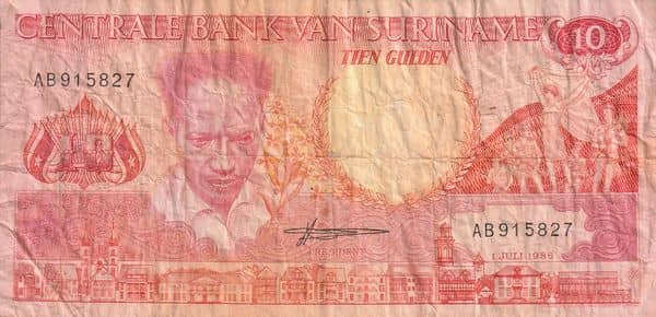 10 Gulden from Suriname