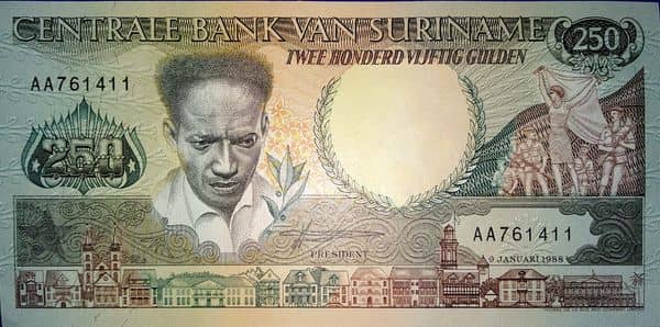 250 Gulden from Suriname