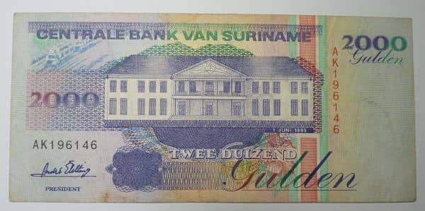 2000 Gulden from Suriname