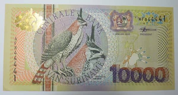 10000 Gulden from Suriname