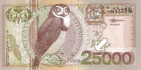 25000 Gulden from Suriname