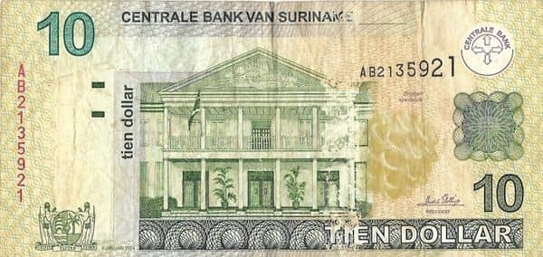10 Dollars from Suriname
