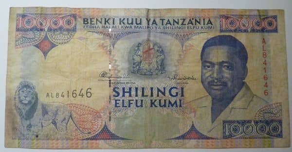 10000 Shilings from Tanzania