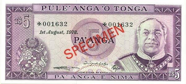 5 Pa'anga - Taufa'ahua from Tonga