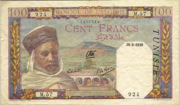 100 Francs from Tunisia