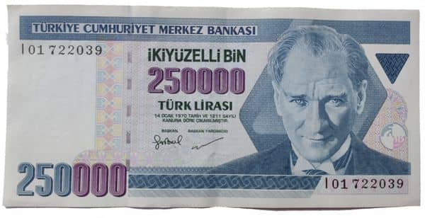 250000 Lira from Turkey