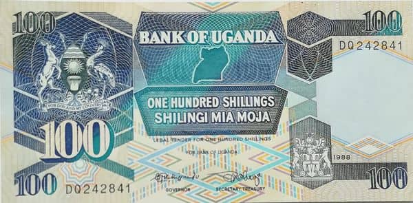 100 Shillings from Uganda