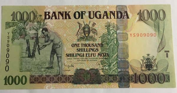 1000 New Shillings from Uganda