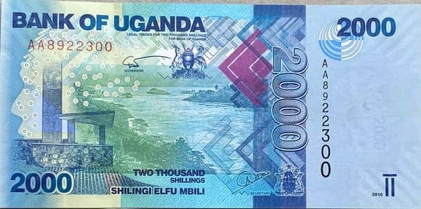2000 Shillings from Uganda