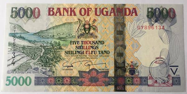 5000 New Shillings from Uganda