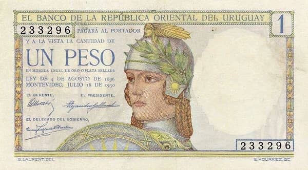1 Peso Constitution Centennial from Uruguay