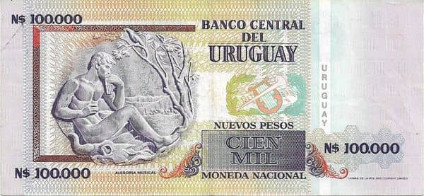 100000 Nuevos Pesos from Uruguay