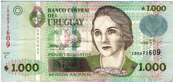 1000 Pesos Uruguayos from Uruguay