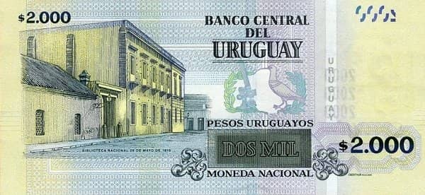 2000 Pesos Uruguayos from Uruguay