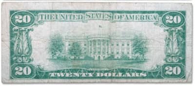 20 Dollars Gold Certificate from United States