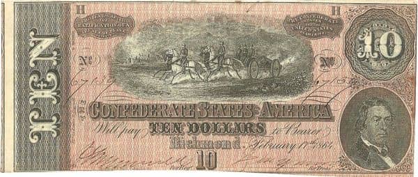 10 Dollars Confederate States of America from United States