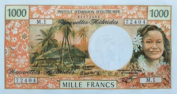 1000 Francs from Vanuatu