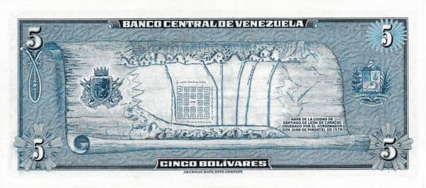 5 Bolívares Caracas Quadricentenary from Venezuela