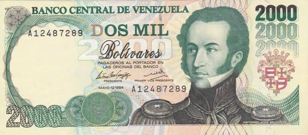 2000 Bolívares from Venezuela