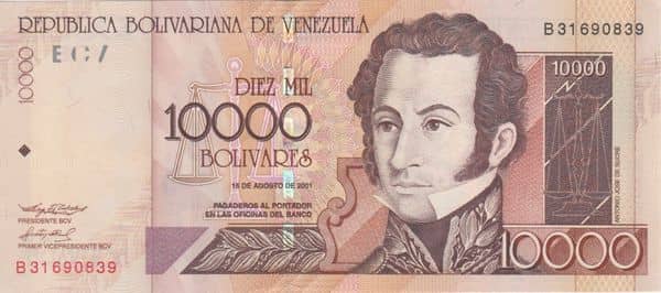 10000 Bolívares from Venezuela