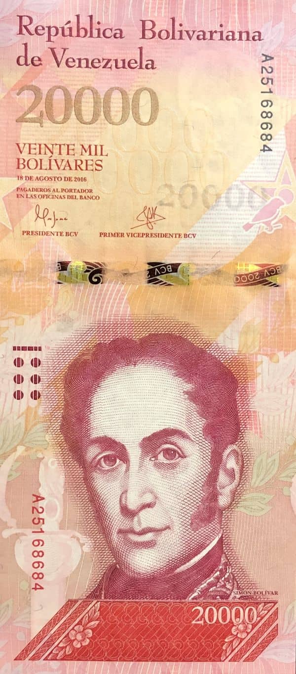 20000 Bolívares from Venezuela