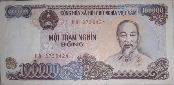 100000 Dong from Vietnam