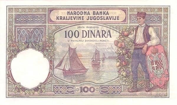 100 Dinara from Yugoslavia