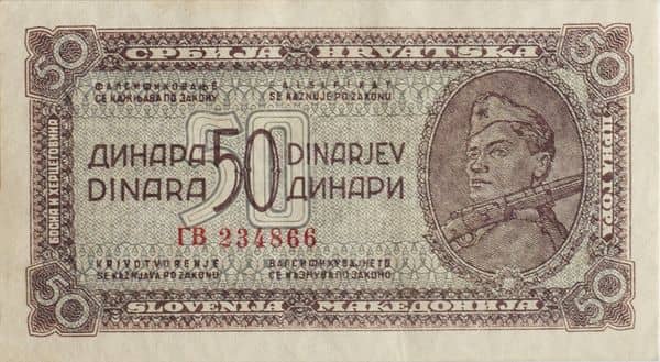 50 Dinara from Yugoslavia