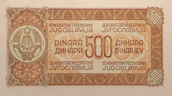 500 dinara from Yugoslavia
