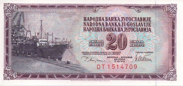 20 Dinara from Yugoslavia