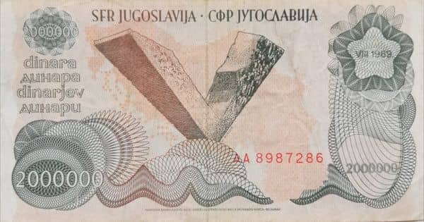 2000000 Dinara from Yugoslavia