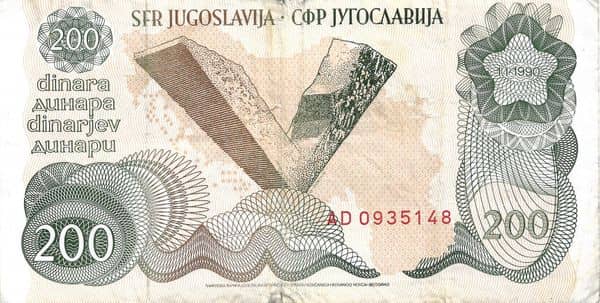 200 Dinara from Yugoslavia