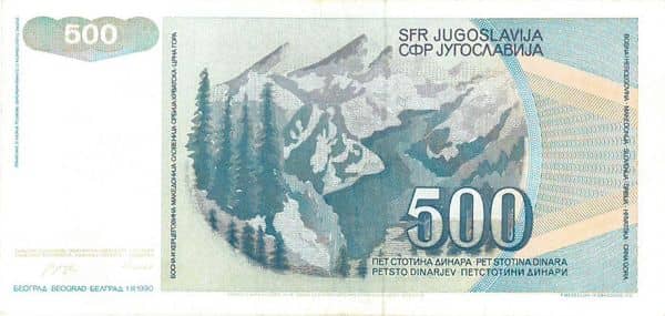 500 Dinara from Yugoslavia