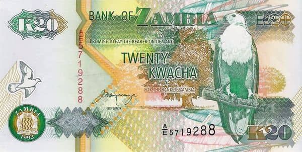 20 Kwacha from Zambia