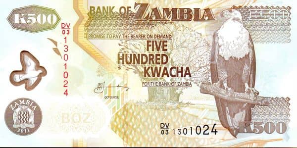 500 Kwacha from Zambia